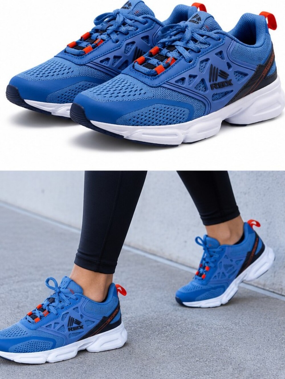 RBX WOMEN'S BLUE MESH CUSHIONED INSOLE RUNNING SNEAKERS SIZE 10 NWT